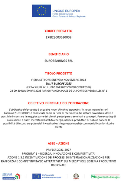 Eurobearings à l'exposition Enlit Europe 2023 - Événement énergie à Paris